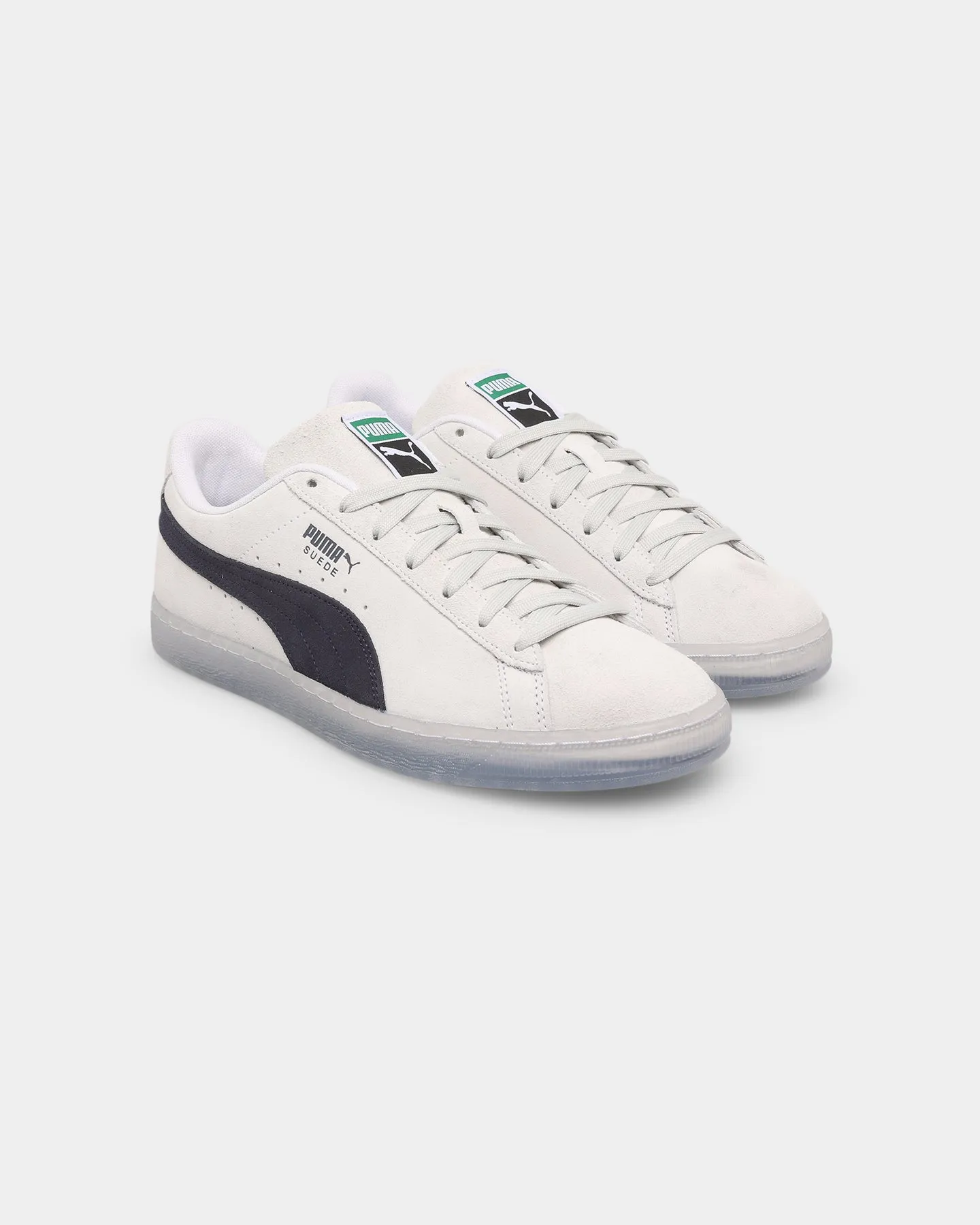 Puma Suede Translucent Shoes Puma White-Puma Black-Translucent Wind Block Strong Grip