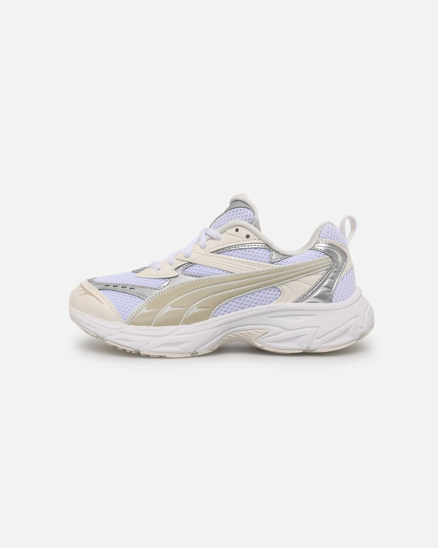 Perforated Upper Design Rubber Traction Pattern Puma Women's Morphic White