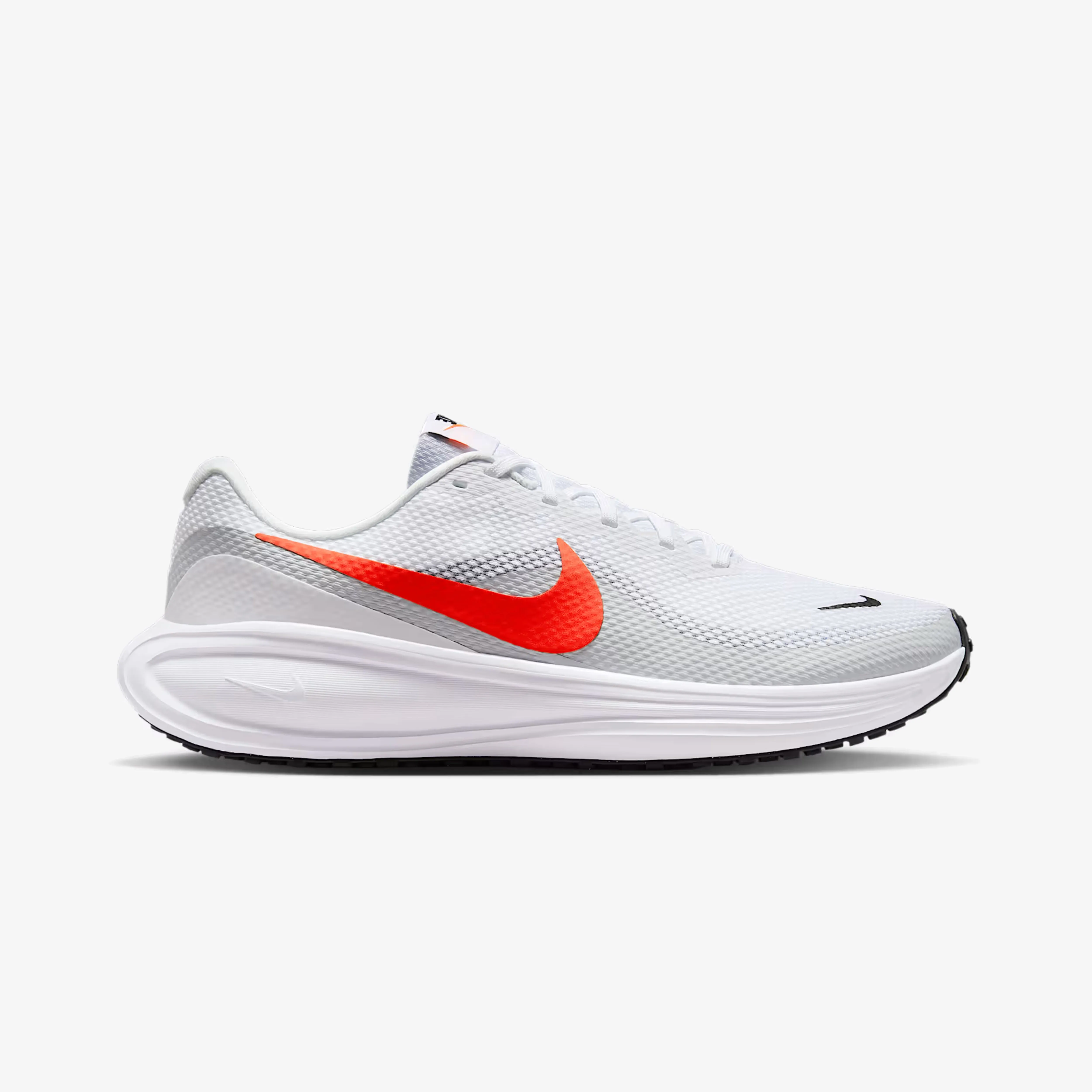 Classic Vibe Stylish performance Nike | REVOLUTION 8 { WHITE/BRIGHT CRIMSON-PURE PLATINUM-BLACK