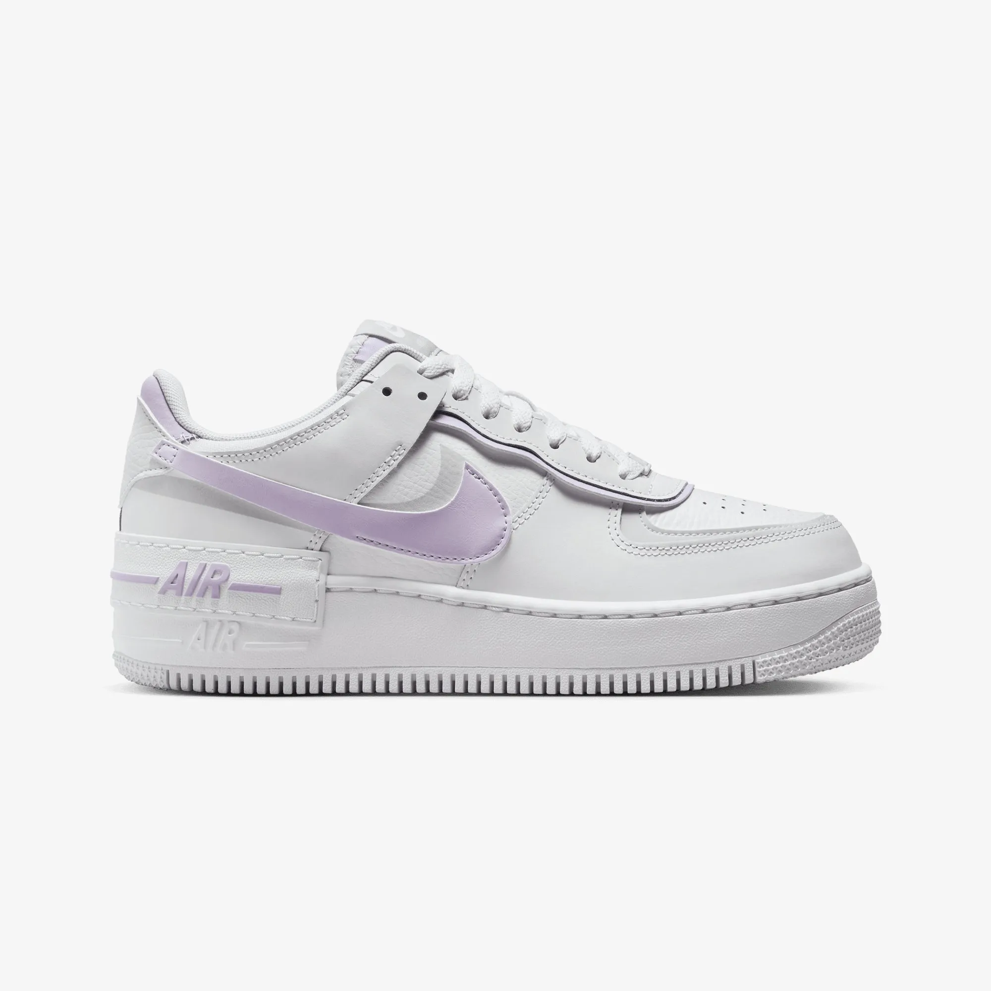 Functional Style NIKE | AIR FORCE 1 SHADOW { WHITE/LILAC BLOOM-PHOTON DUST-WHITE