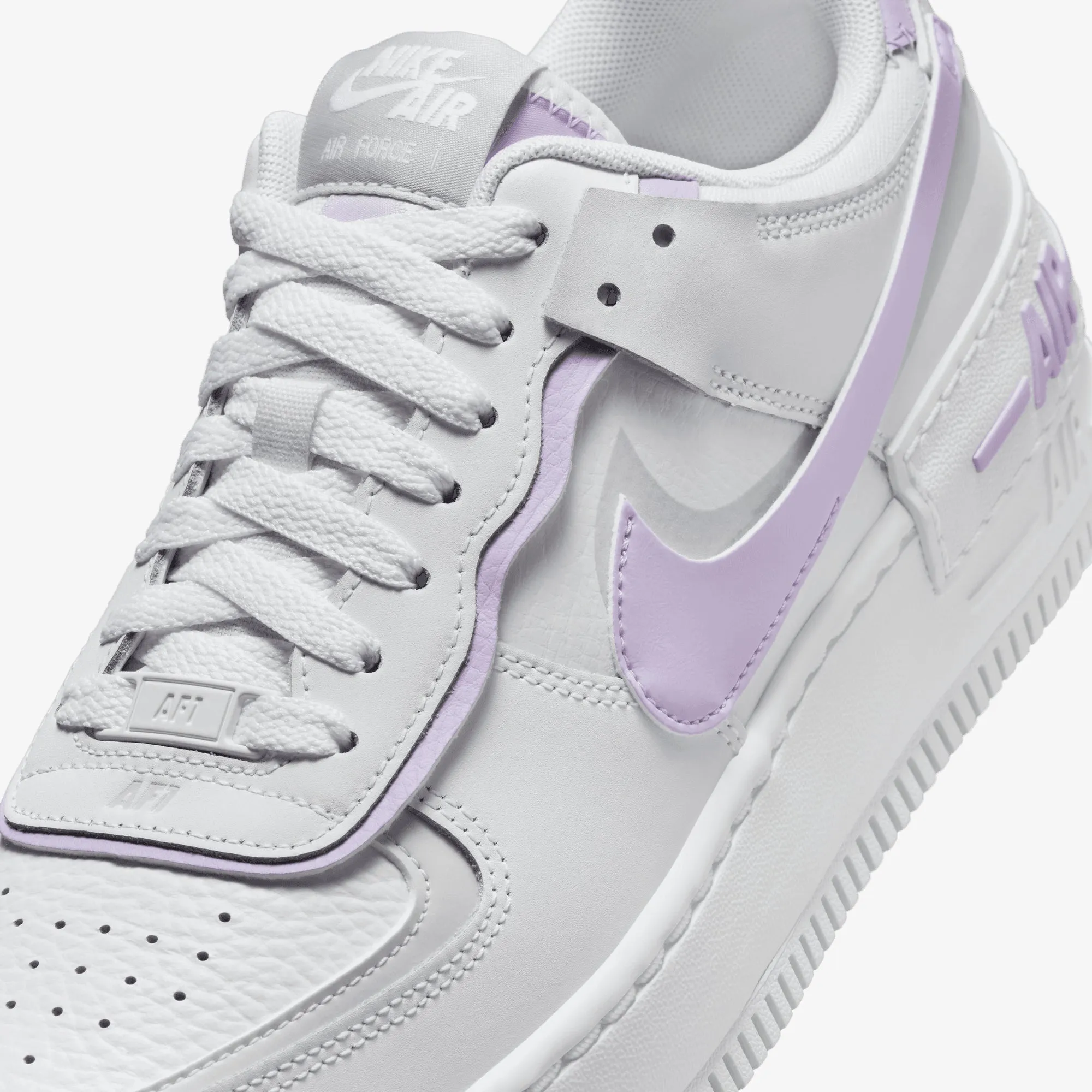 Quick Dry Insole Durable Feel NIKE | AIR FORCE 1 SHADOW { WHITE/LILAC BLOOM-PHOTON DUST-WHITE