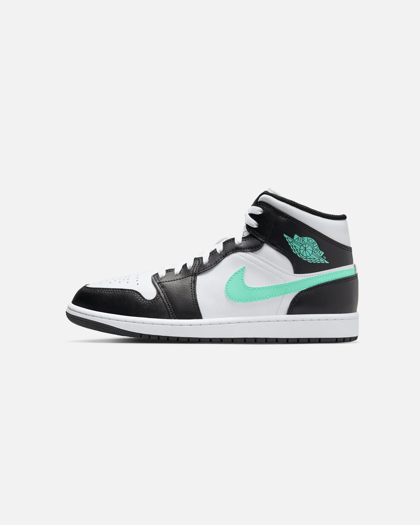 Jordan Air Jordan 1 Mid White/Green Glow Leather Upper Campus Cool