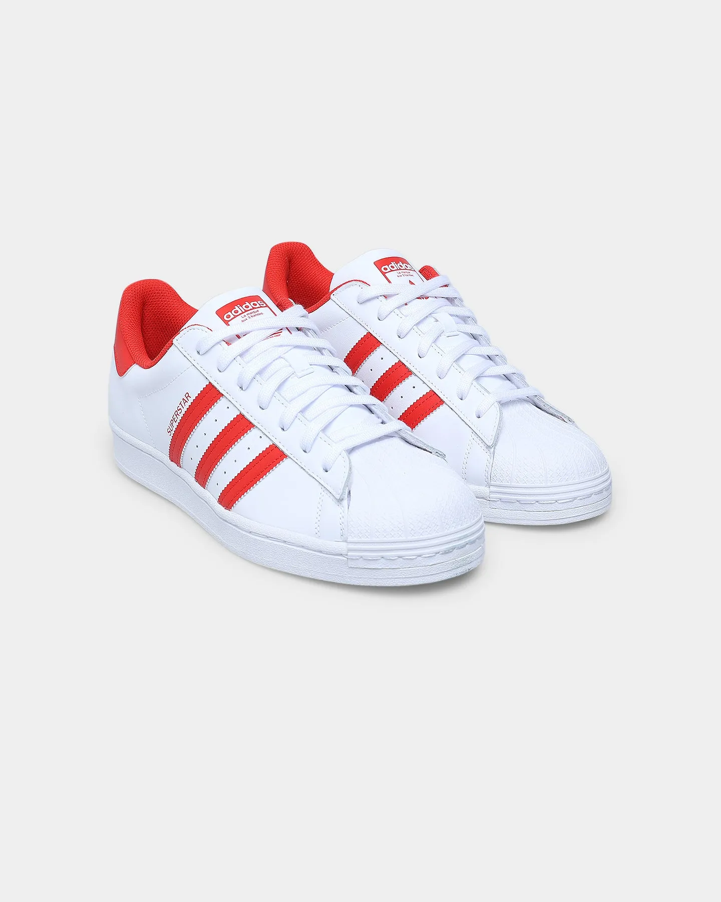 Adidas Superstar Cloud White / Vivid Red Reinforced toe construction