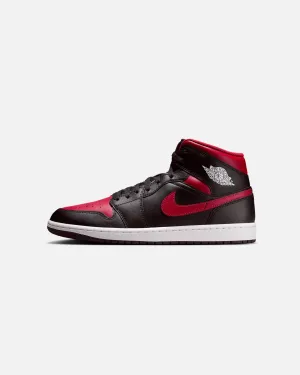 Everyday Casual Orthopedic Design Jordan Air Jordan 1 Mid "Bred" Black/Varisty Red-Summit White