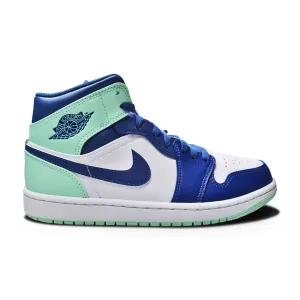 Mens Nike Air Jordan 1 Mid - 554724 413 - Mystic Navy Mint Foam White Durable Construction Secure Performance