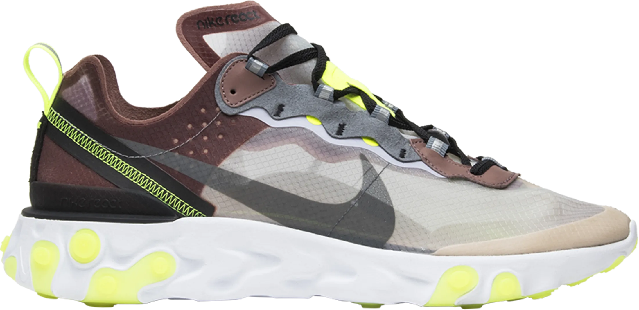 React Element 87 'Desert Sand' - AQ1090 002 Grounded Footbed Reinforced Stitching
