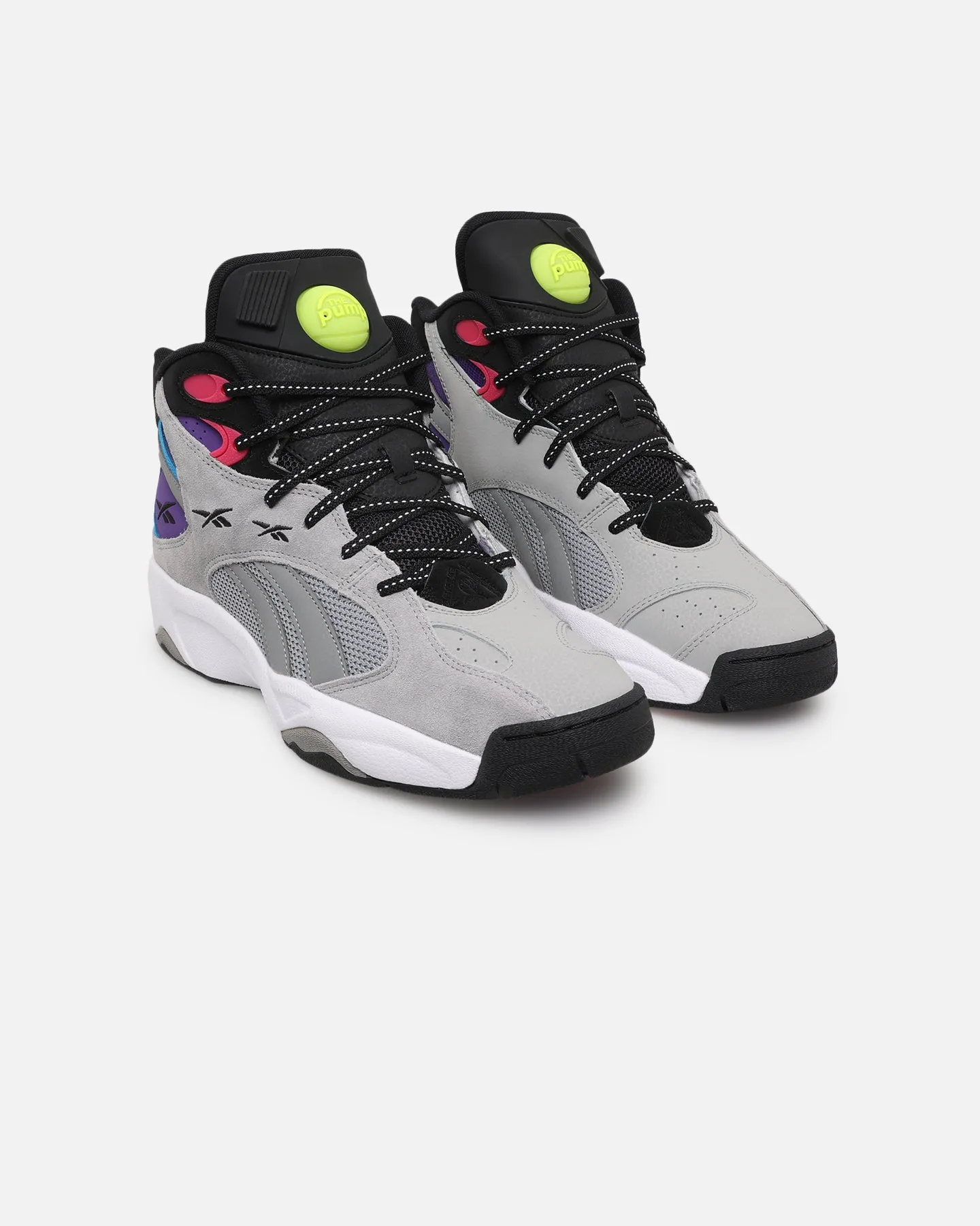 SyntheticLeather Neutral Arch Reebok Above The Rim Pump Vertical Grey/Black