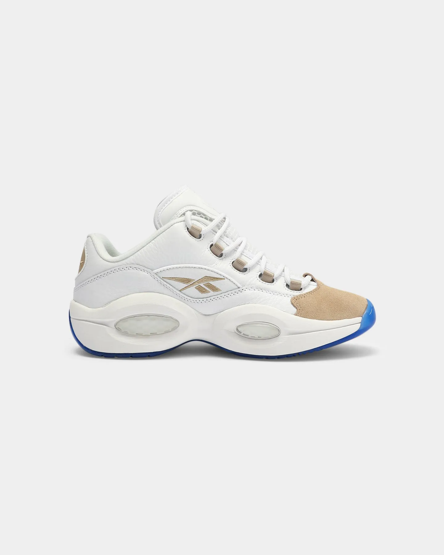 Durable Synthetic Reebok Question Low White/White/Sand