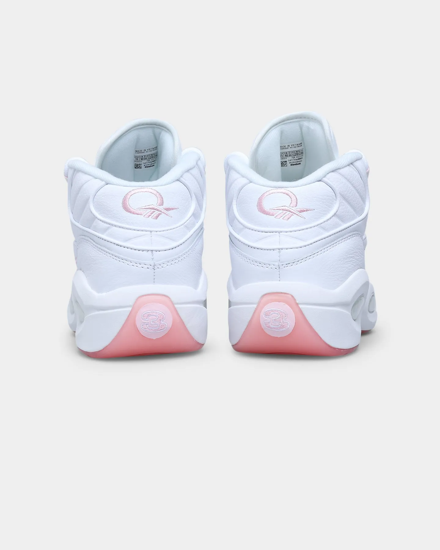 Reebok Question Mid White/Pink Glow/Porcelain Pink Japan Neat Adjustable