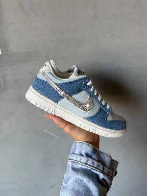 Go Casual Daily Comfort Special Edition Denim Swarovski Womens Nike Dunk Shoes