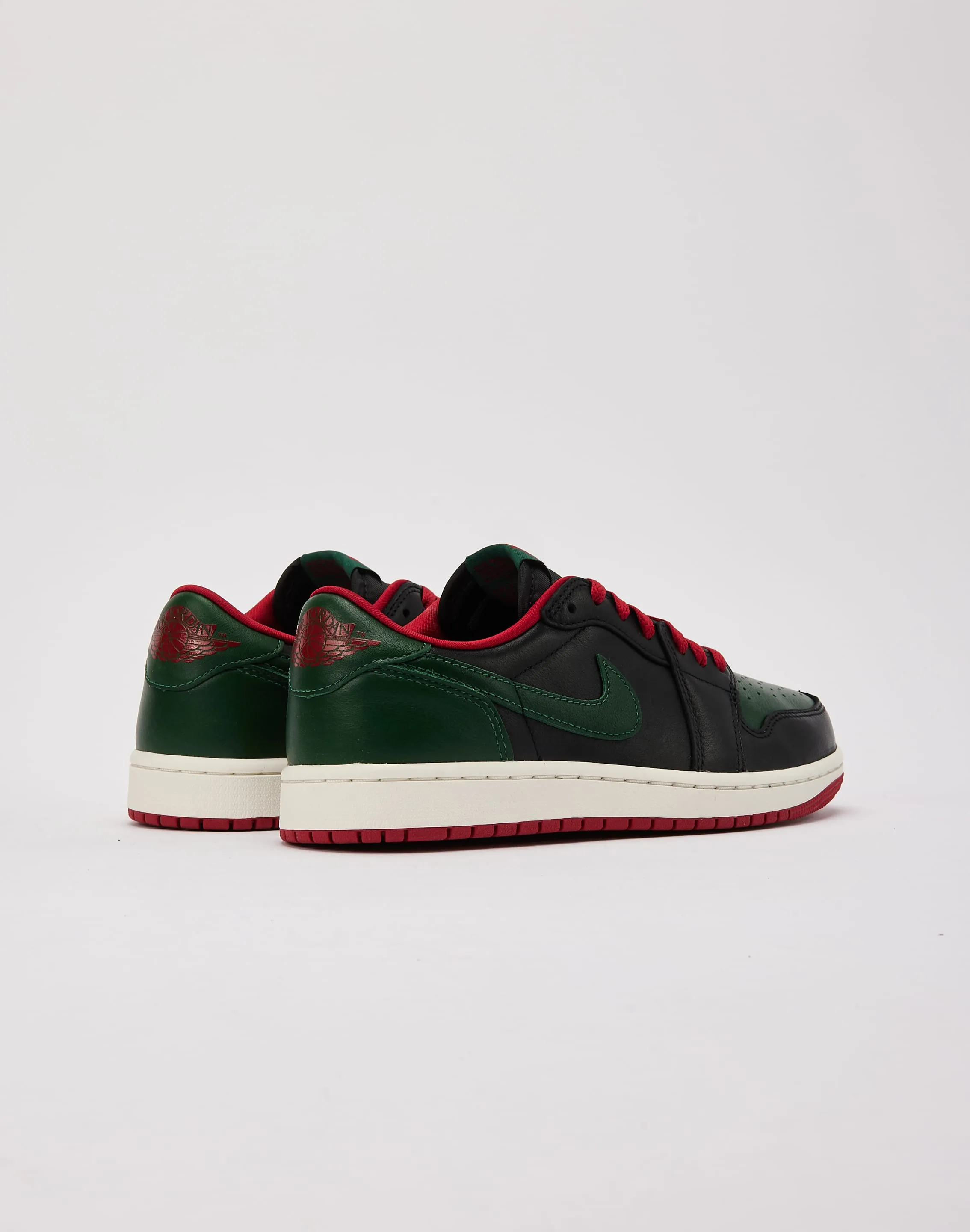 Jordan Air Jordan 1 Retro Low OG 'Black and Gorge Green' Advanced Shock Diffusion Double Layered Collar