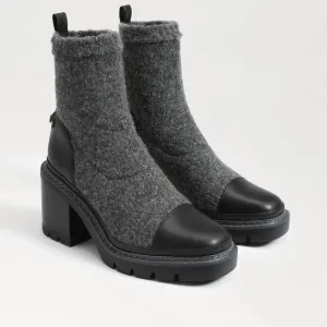 Ankle Coverage Rozanna Knit Bootie In Charcoal/black