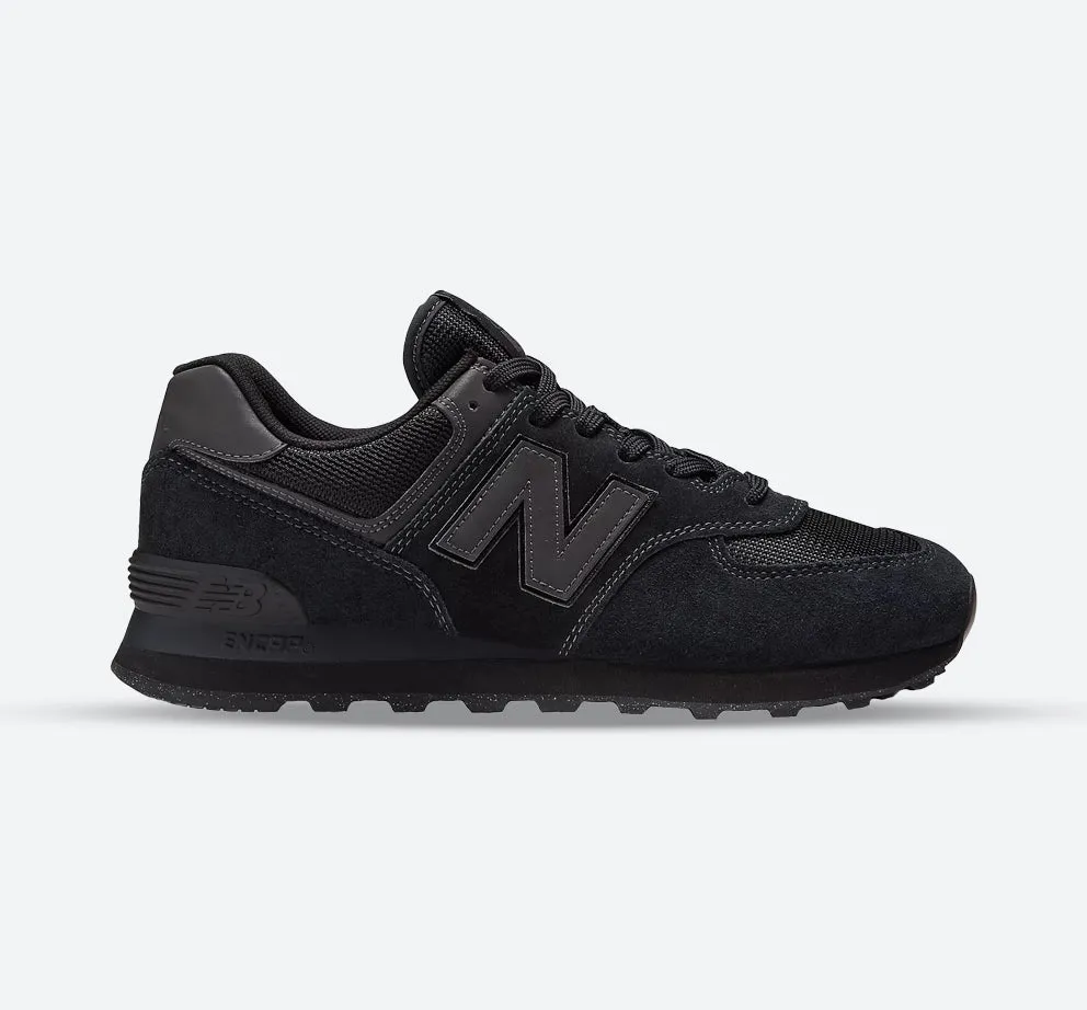 Men's Wide Fit New Balance  ML574EVE Running Sneakers - Exclusive - Black walkers' shoes
