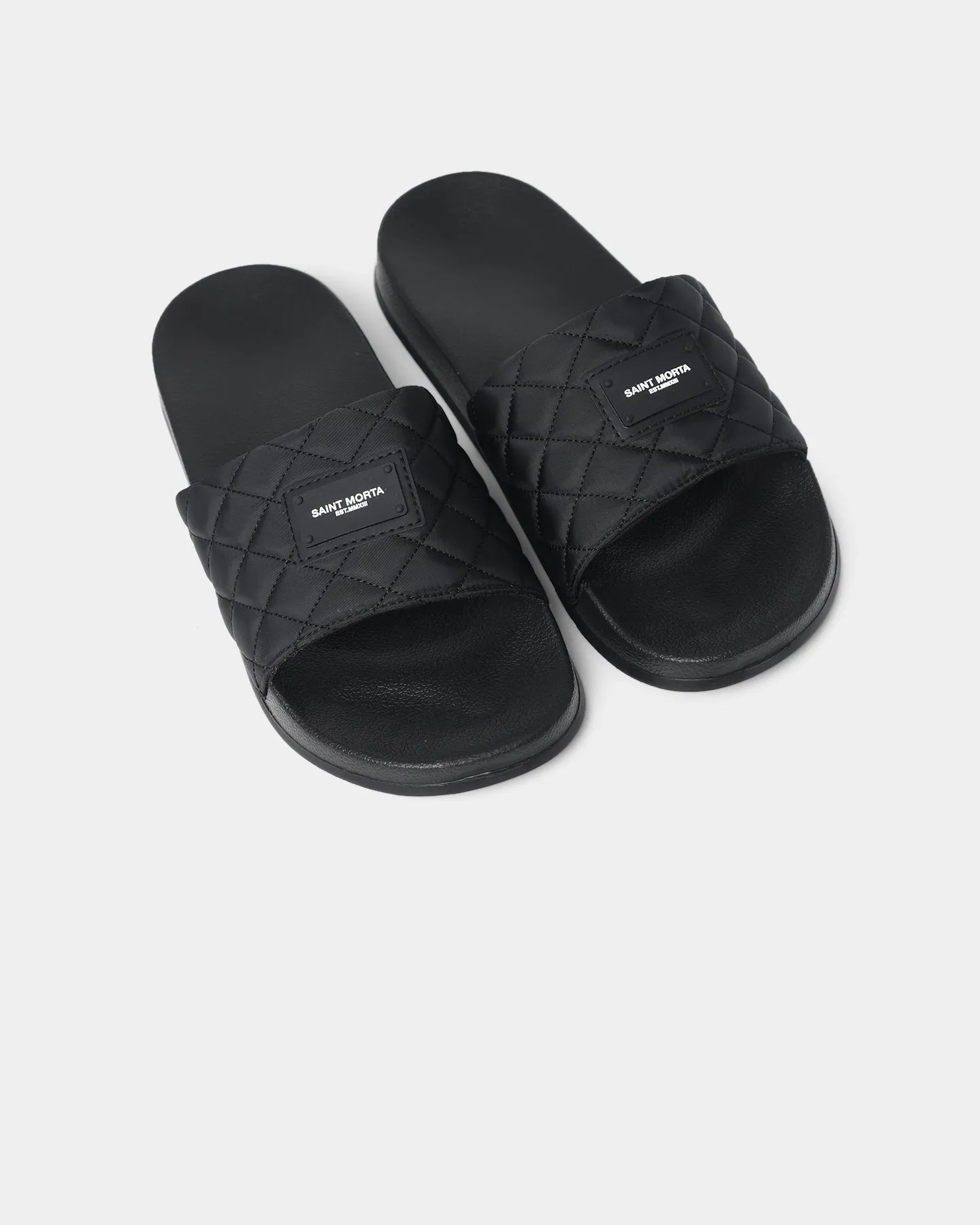 City Bright Comfort Slope Saint Morta Annex Quilted Slides Black