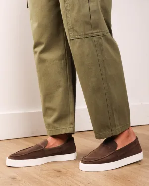 Saint Morta Hemisphere Suede Slip On Loafer Brown/White Year long Sun Guard