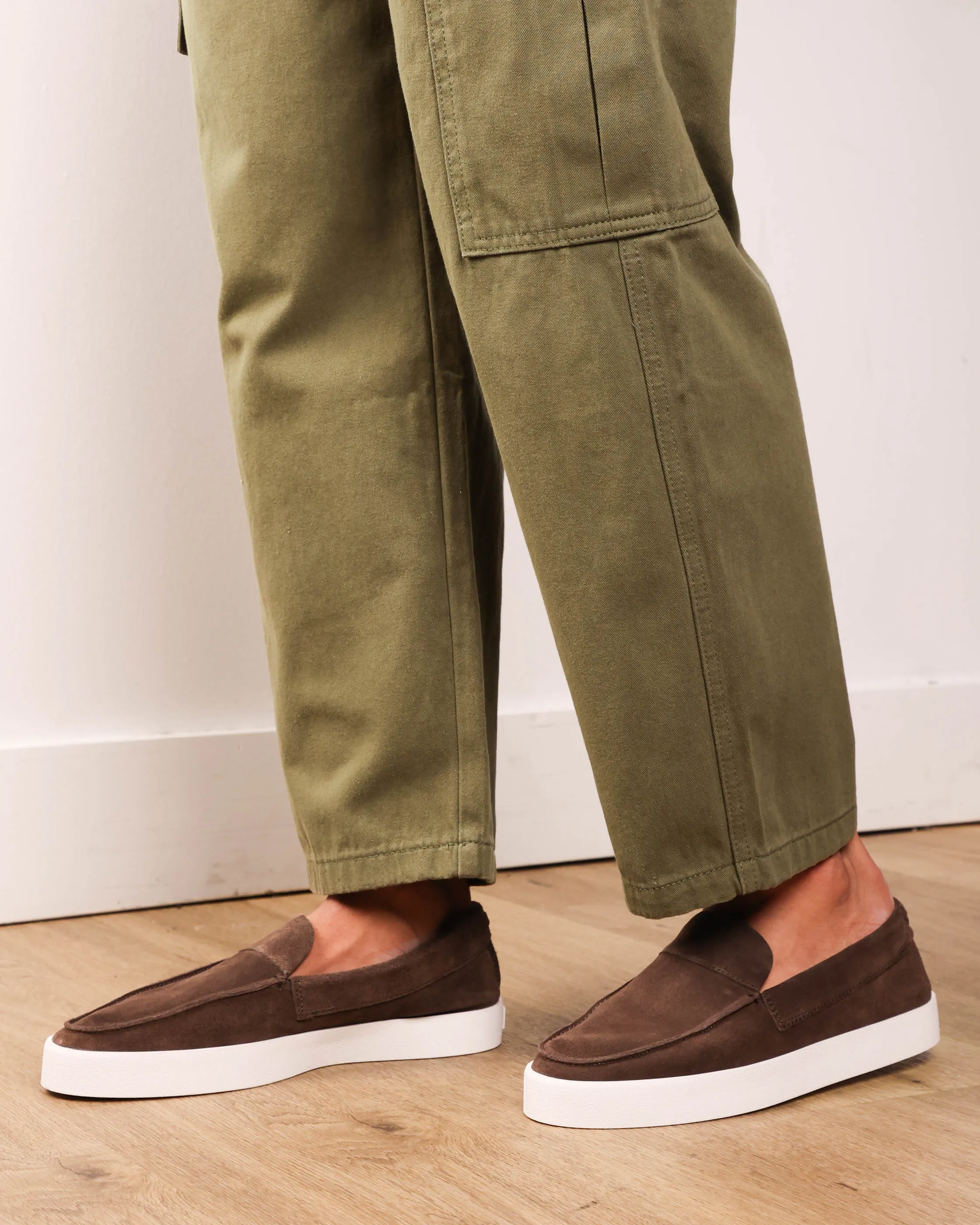 Saint Morta Hemisphere Suede Slip On Loafer Brown/White Year long Sun Guard