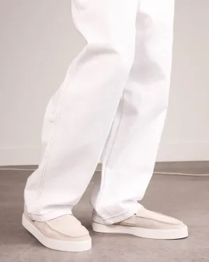 Saint Morta Hemisphere Suede Slip On Loafer Light Grey/White Court Grip