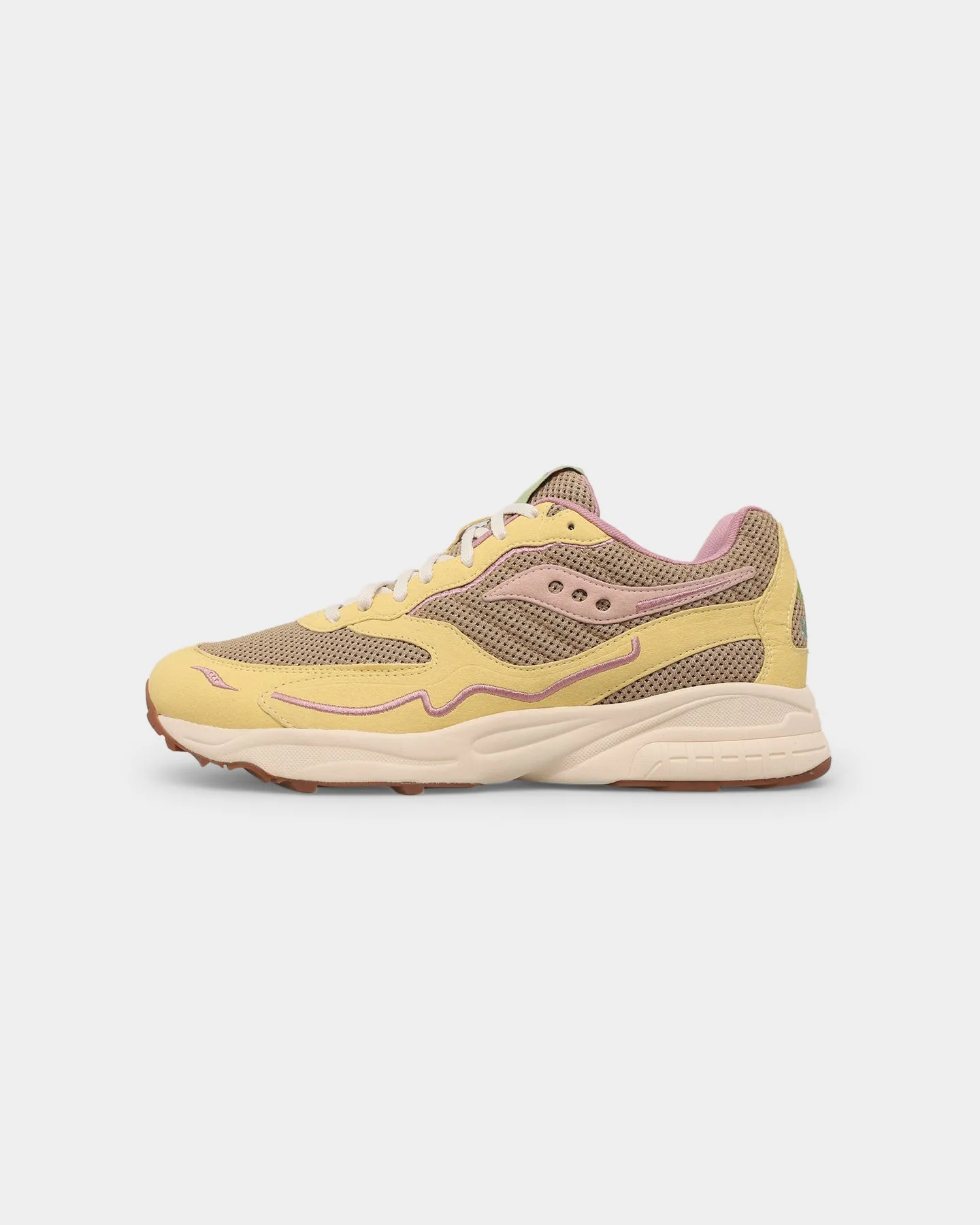 Saucony 3D Grid Hurricane Tan/Light Yellow Cosmic Glow Flexible Fit Active People