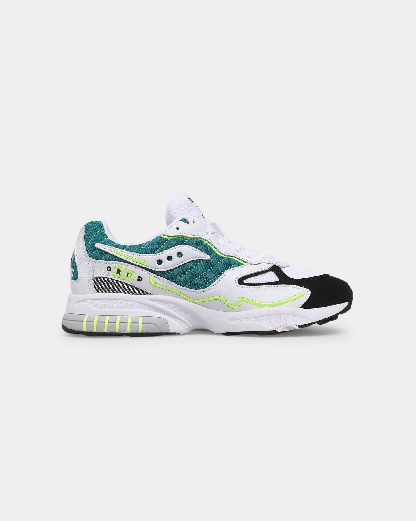 Saucony 3D Grid Hurricane White/Green Play Hard Adult Ease