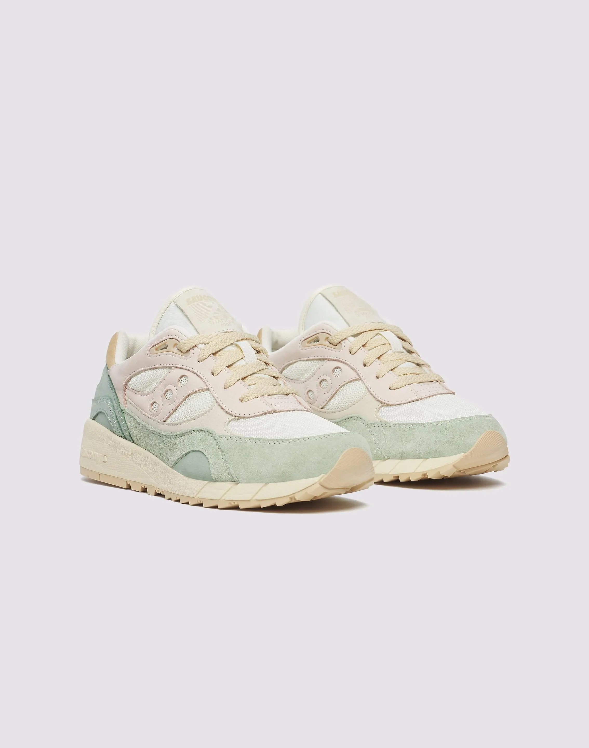 multi - surface running shoes Stretch Fabric Saucony Shadow 6000 "Sail/Mint"