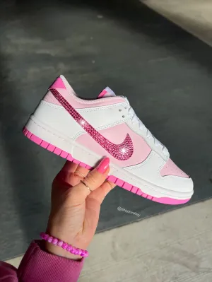 Rare Hot Pink Swarovski Womens Nike Dunk Shoes Easy Entry Shady Step