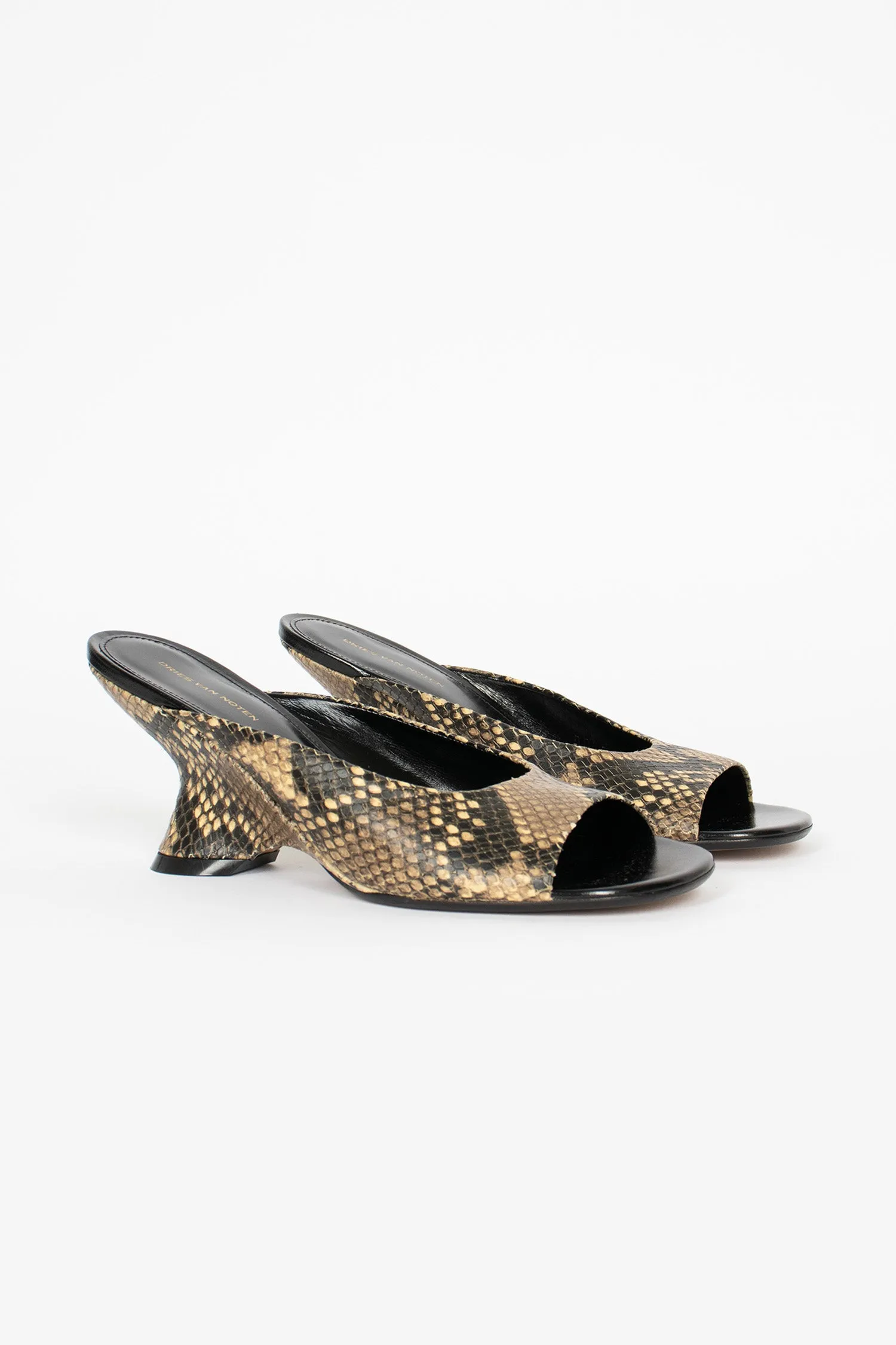 Open-Toe Leather Mules Beige Sand Move