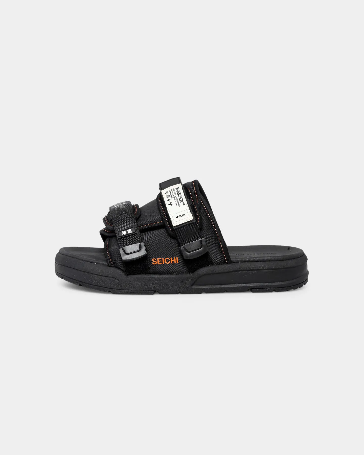 Seichi X Loiter Koyo Slides Black/Orange Ventilated