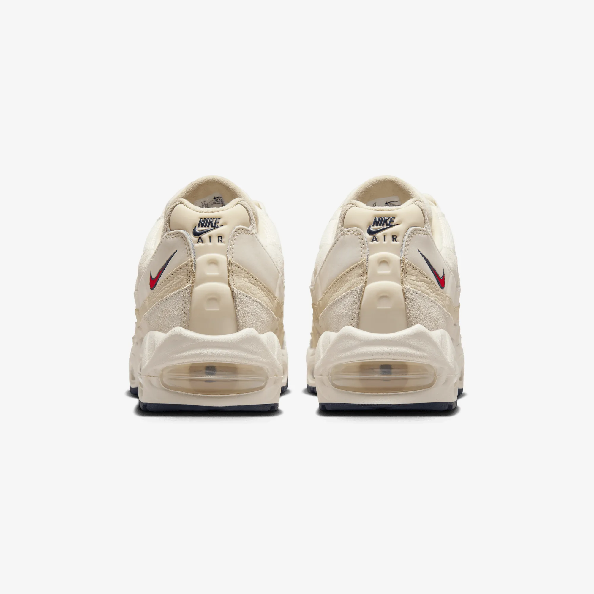 Flexible Rubber Outsole Walk Commute Nike | AIR MAX 95 OG  { PALE IVORY/UNIVERSITY RED-LT KHAKI-SAIL