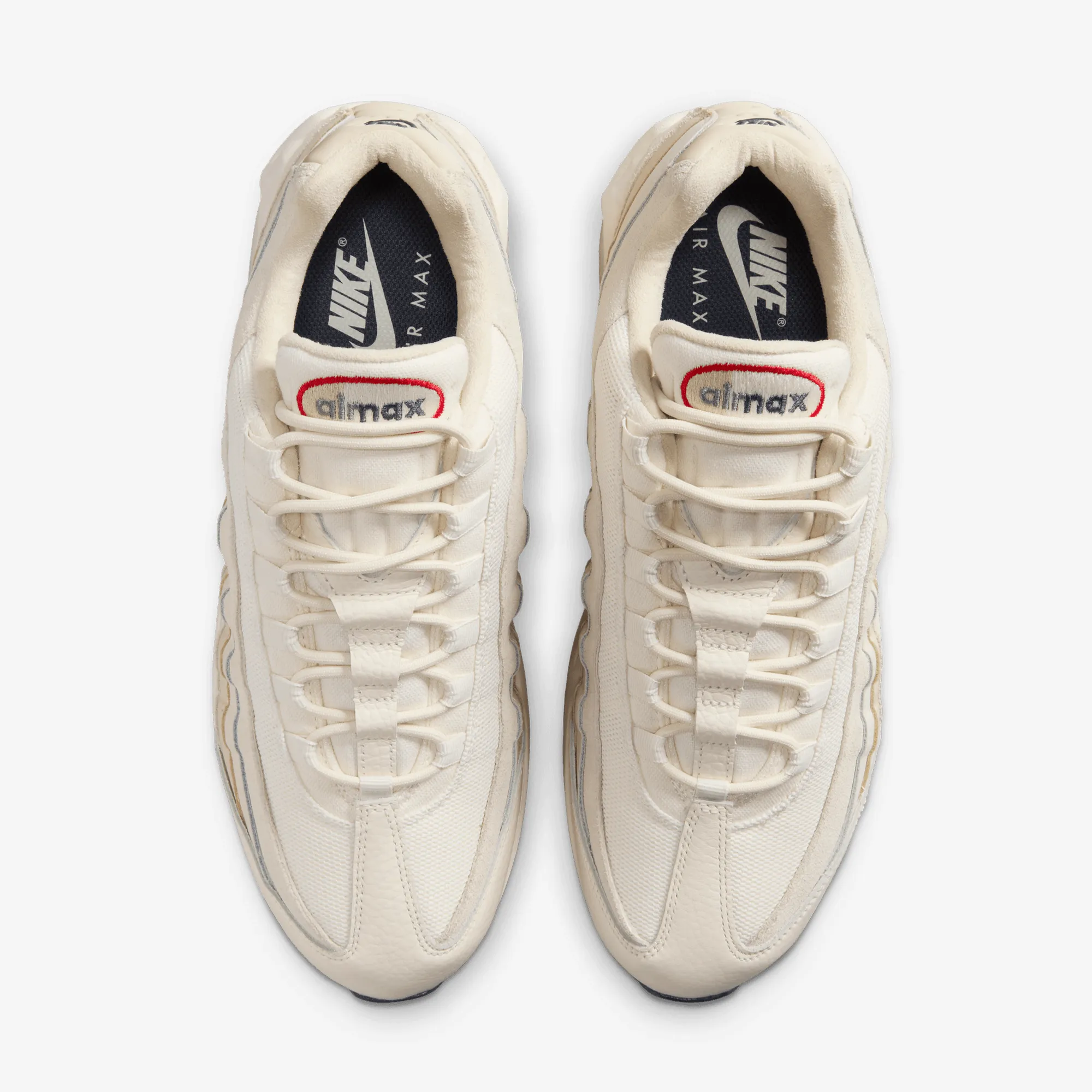MoistureWickingFabric Sneaker Repair Nike | AIR MAX 95 OG  { PALE IVORY/UNIVERSITY RED-LT KHAKI-SAIL