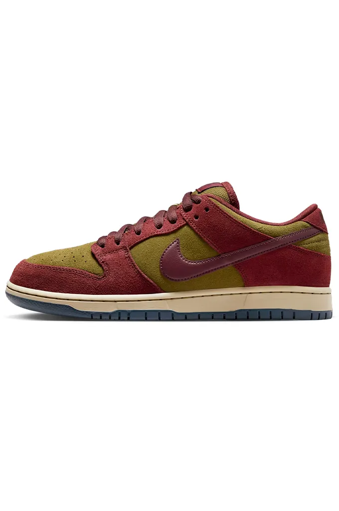 Nike SB Dunk Low Pro "Dark Team Red and Olive Flak" Skate Shoes Adjustable