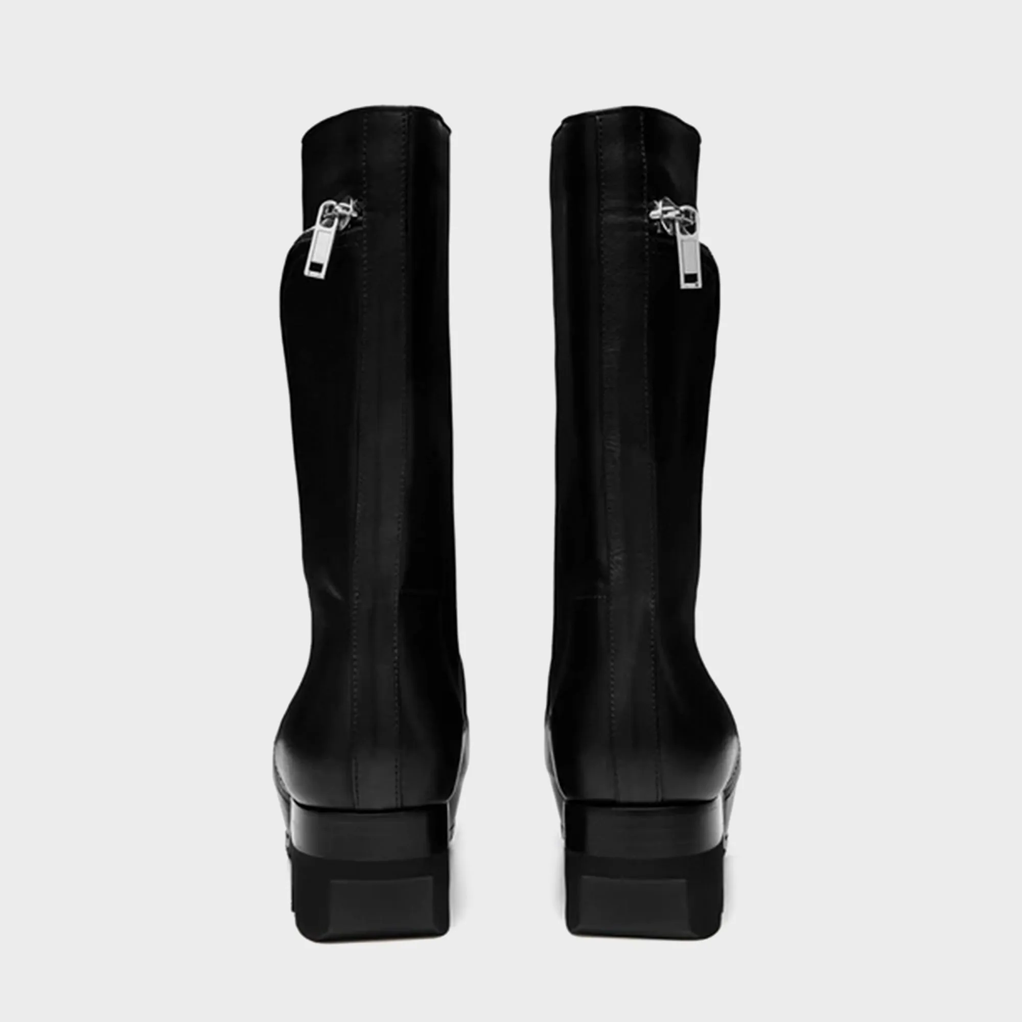 Rick Owens WMNS Bauhaus Ballast Pull on Stivali - Pelle Black Protective Build
