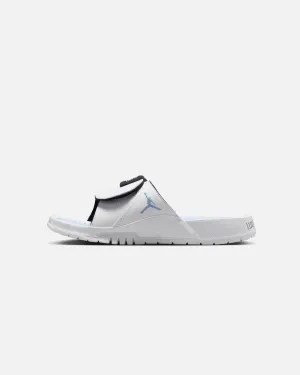 Dark Edge Story Glow Jordan Hydro XI Slides White/Blue