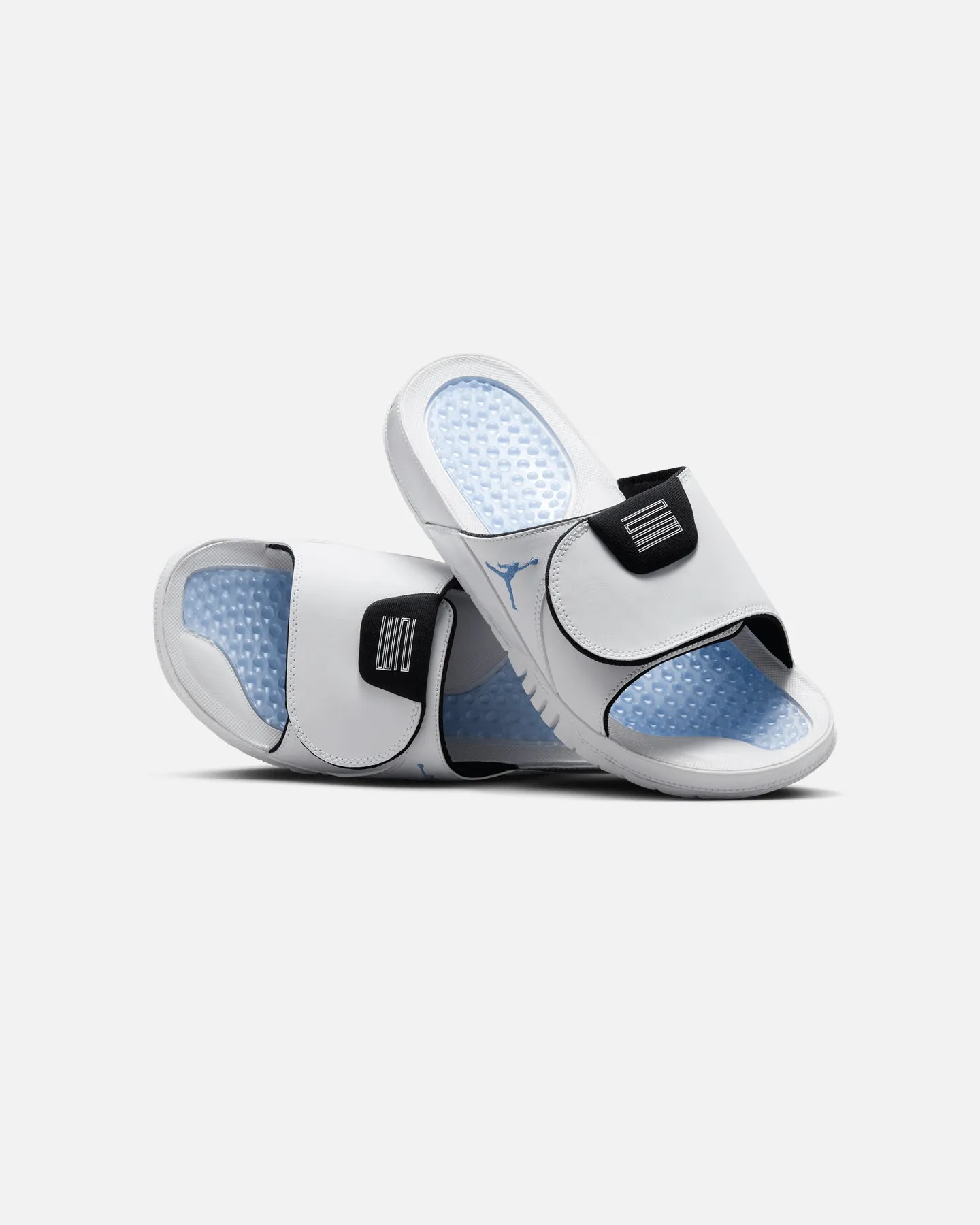Jordan Hydro XI Slides White/Blue Track Run Wet Land