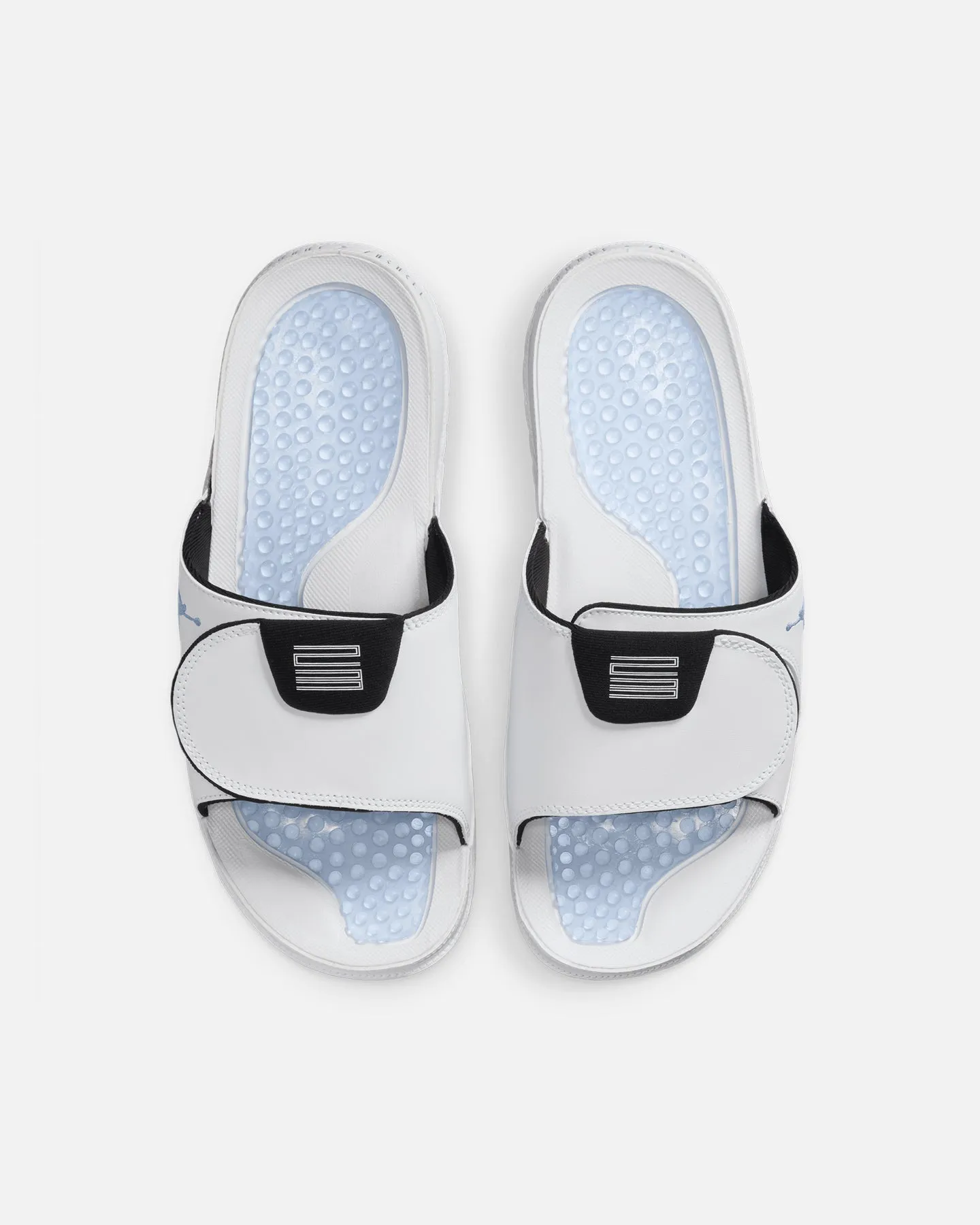 Jordan Hydro XI Slides White/Blue Breathable Road Trip Moon Walk