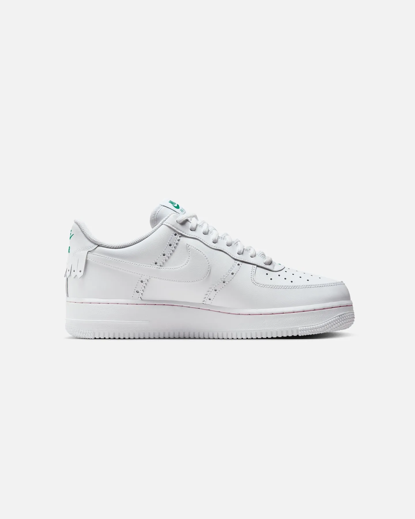 Nike Air Force 1 '07 LV8 "Brogue" White/White-Med Soft Pink Ankle wrap