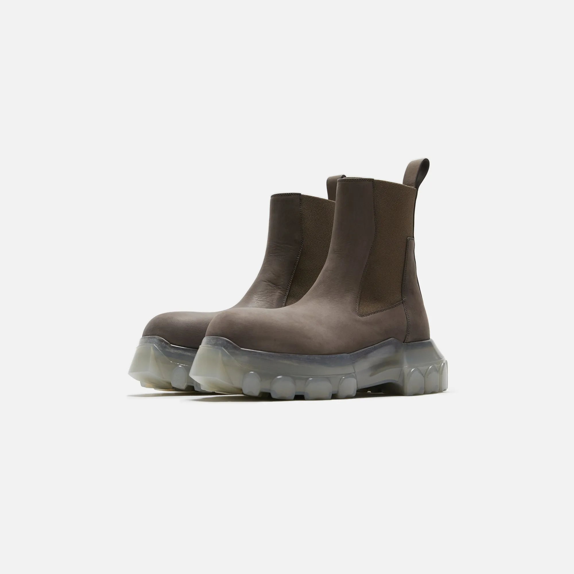 quick dry Protective Finish Morning Walk Rick Owens Stivali Pelle Beatle Bozo Tractor - Dust / Clear