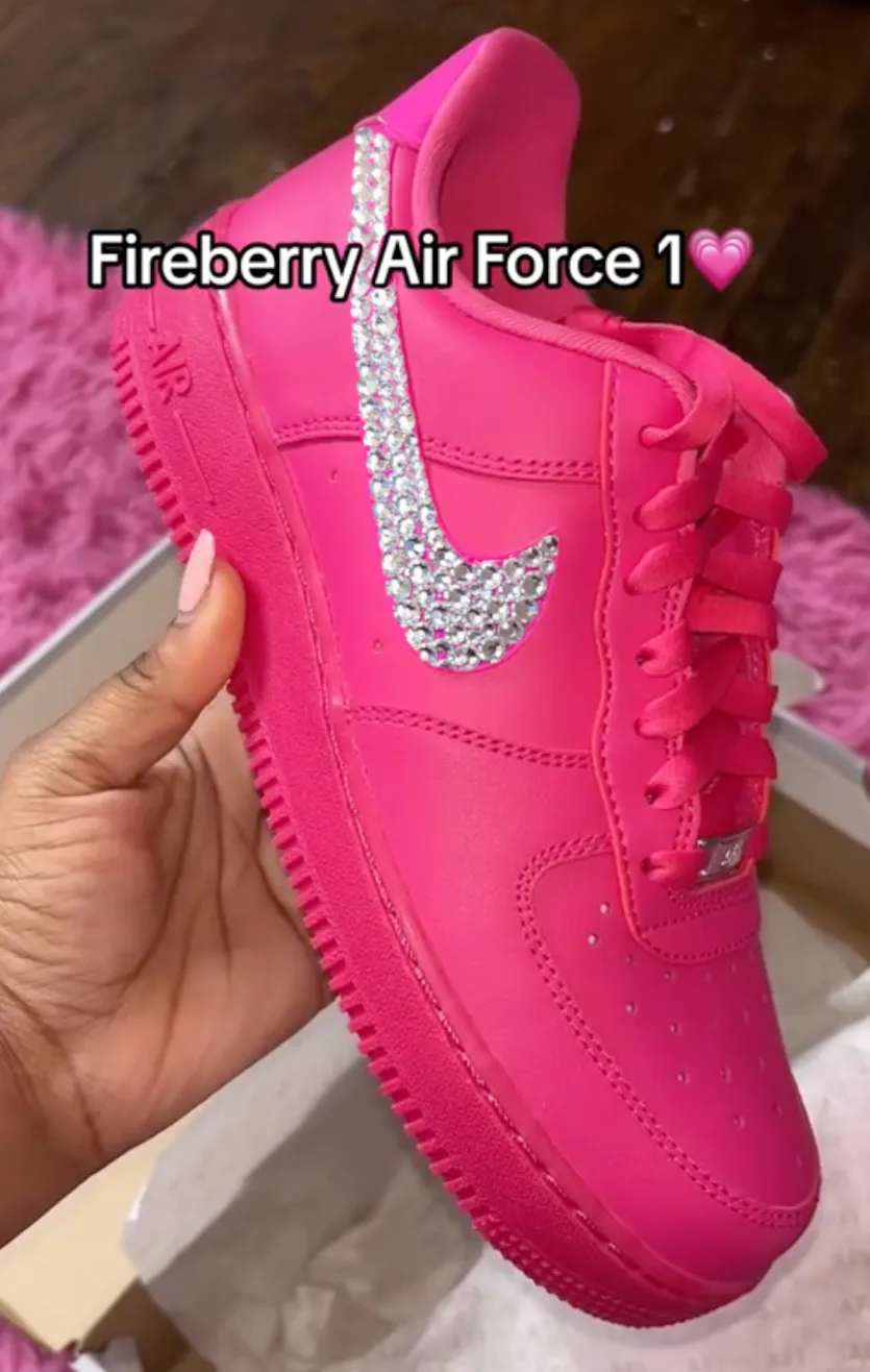 Limited Edition Women Air Force 1 (Berry Pink) Traction Grip Light   Reflective