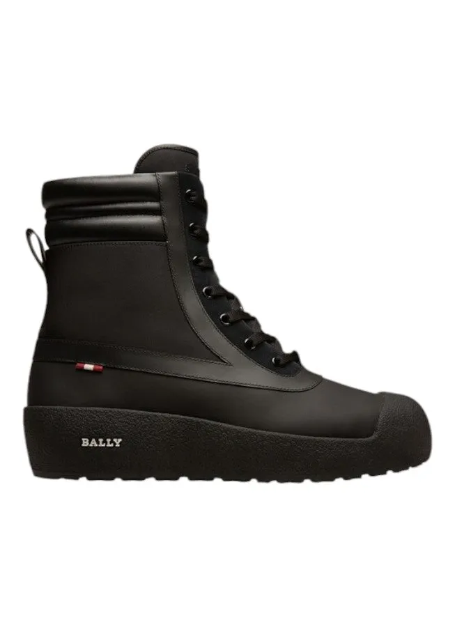 Soft Lining Bally Croker 6239720 Men's Black Calf Leather Shirling-Lined Boots