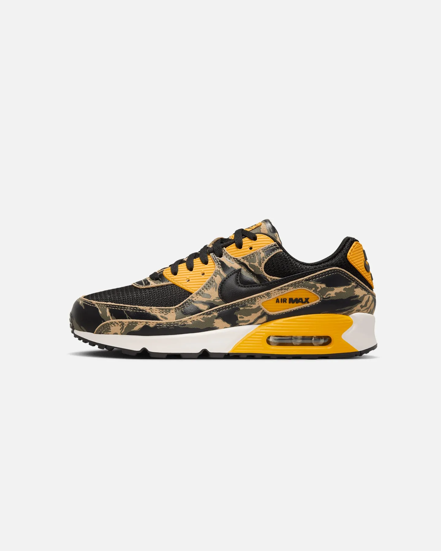 Distinctive cushioning Hygienic Footbed Coating Nike Air Max 90 Premium "Camo" Black/Black-University Gold