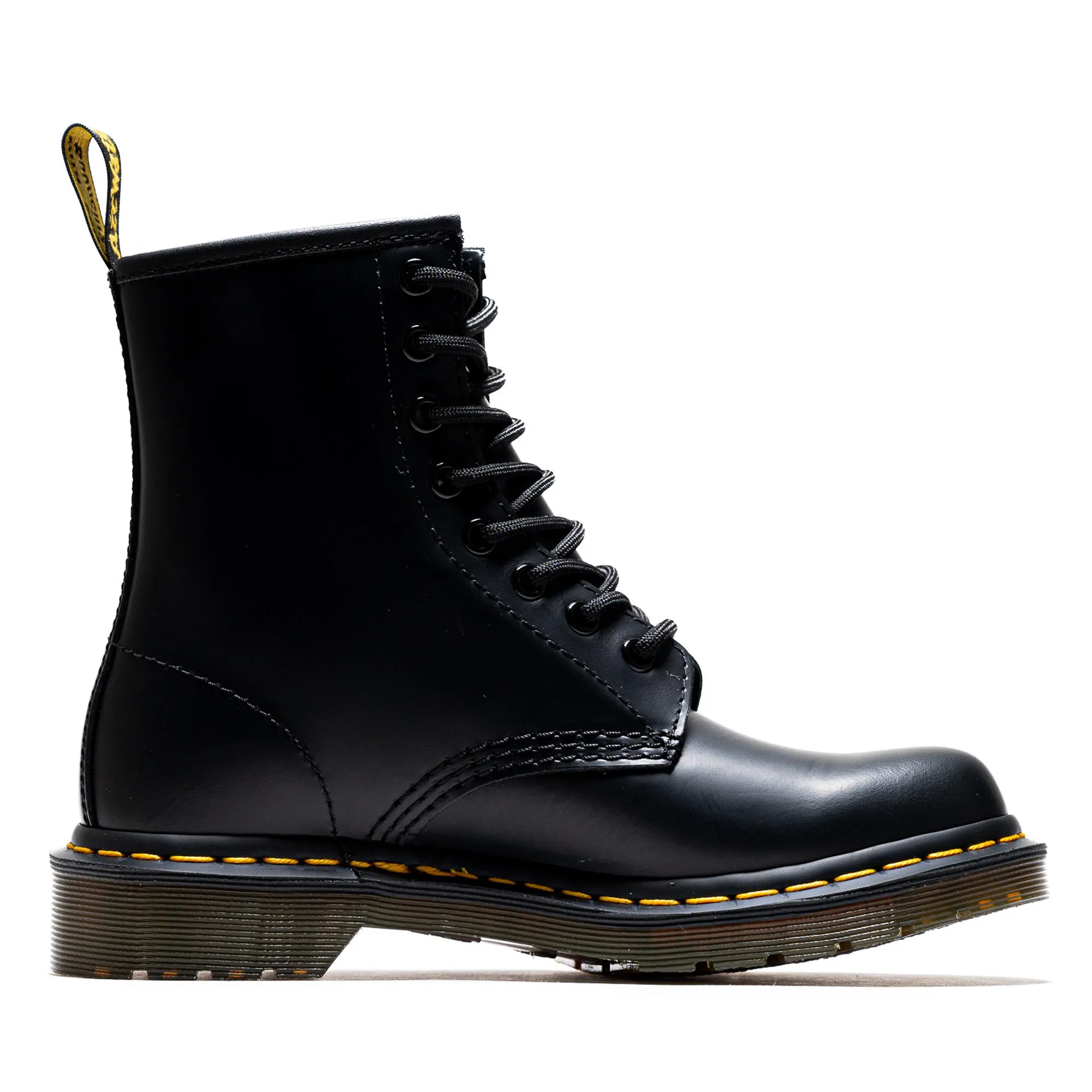 Women's Dr. Martens 1460 Smooth Leather Boot - Black Comfortable Footbed Flexible Frame Weekend Wanderer
