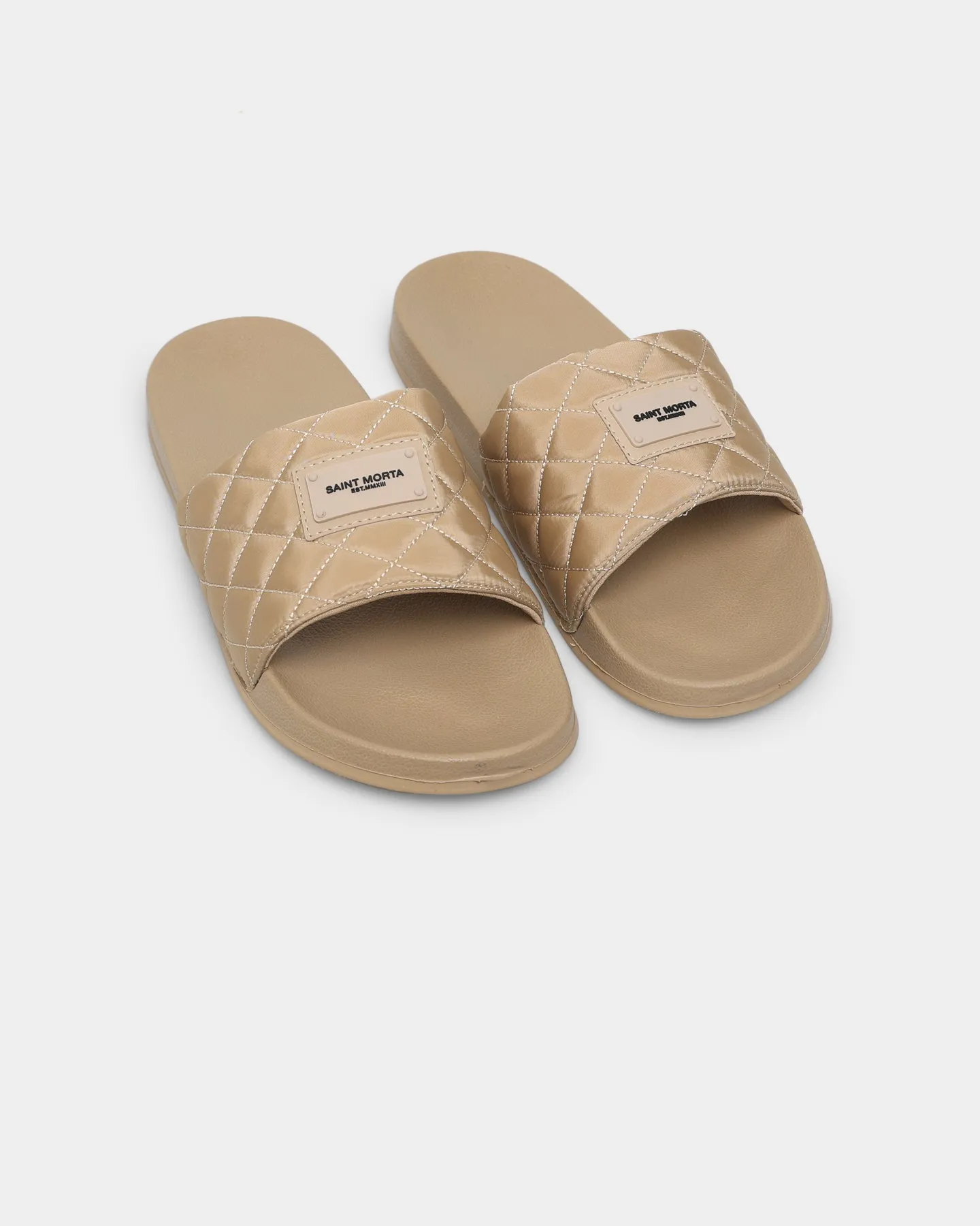 Stone Grip Saint Morta Annex Quilted Slides Stone