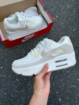Cream Neutral Swarovski Womens Nike Air Max 90 LV8 Tide Hike