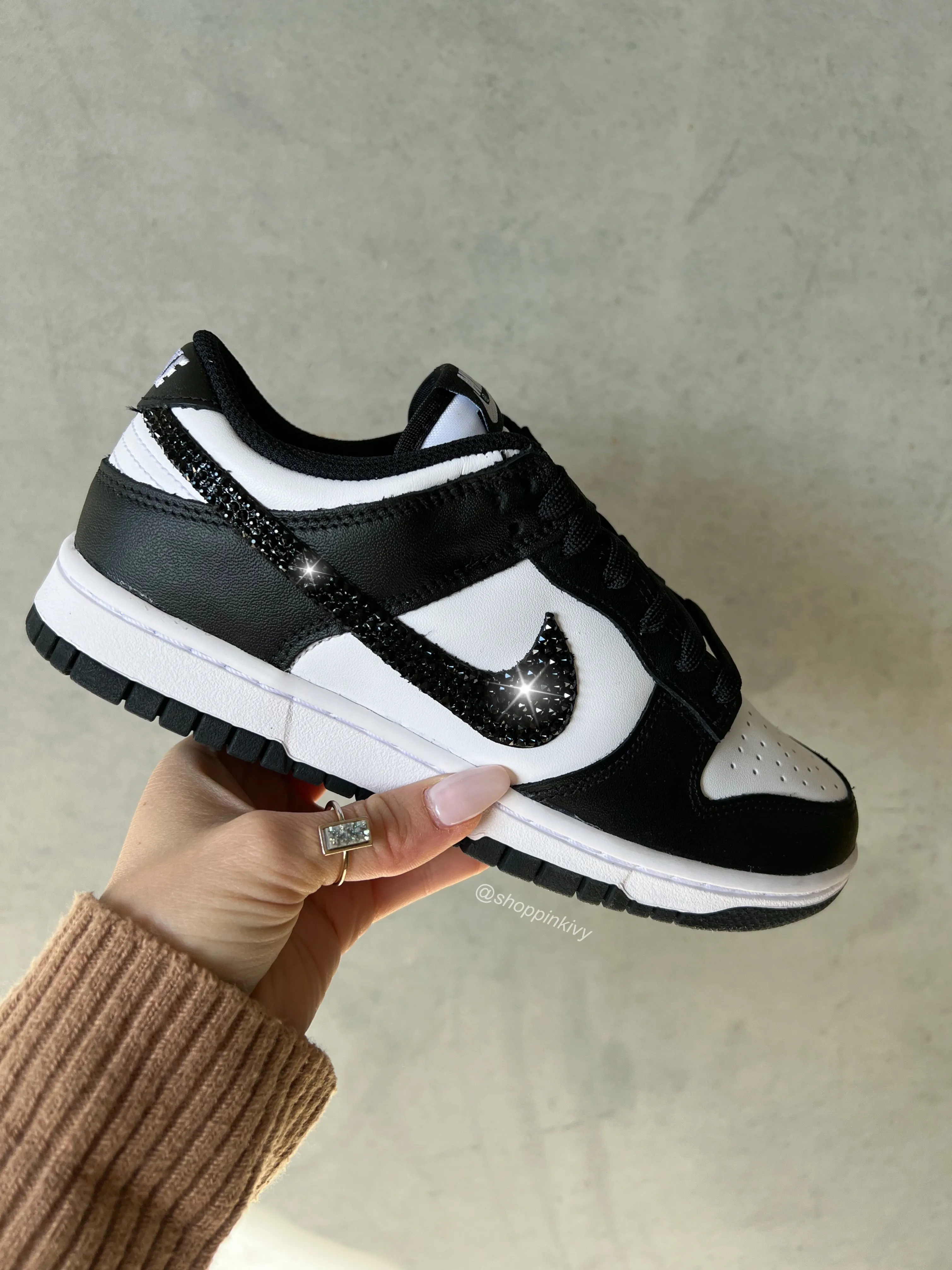 Panda Swarovski Womens Nike Dunk Shoes Training Ease