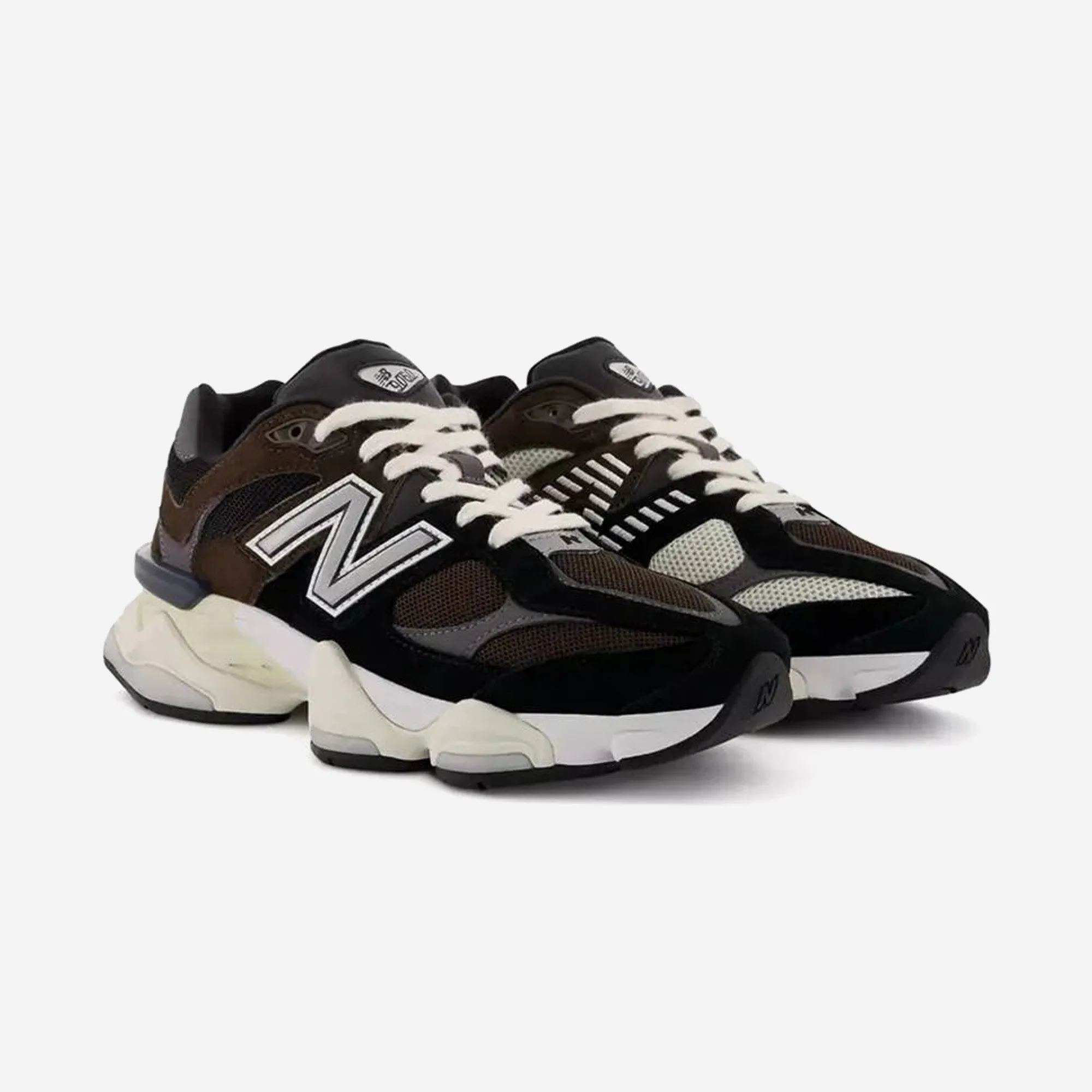 New Balance 9060 Brown Black stylish shoe look Plush