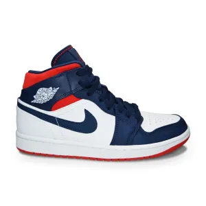 Juniors Nike Air Jordan 1 Mid (GS) "USA Olympic"  - BQ6931 104 - White University Red Performance Boost