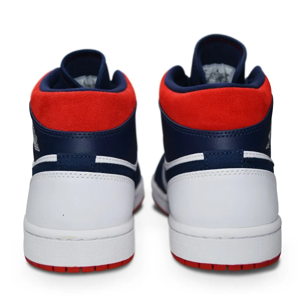 Multi Layer Midsole Stack Juniors Nike Air Jordan 1 Mid (GS) "USA Olympic"  - BQ6931 104 - White University Red