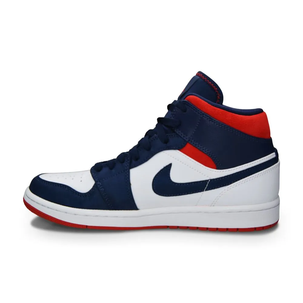 Juniors Nike Air Jordan 1 Mid (GS) "USA Olympic"  - BQ6931 104 - White University Red All Motion Tech
