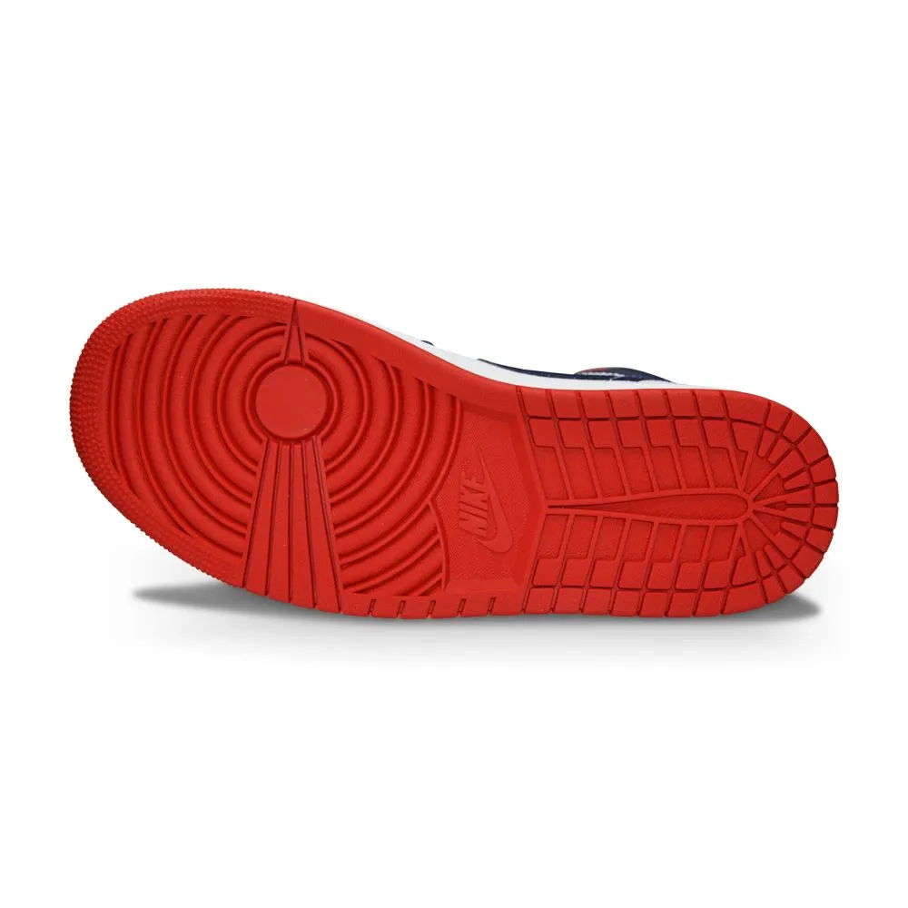 Juniors Nike Air Jordan 1 Mid (GS) "USA Olympic"  - BQ6931 104 - White University Red Streetplay Sport Look