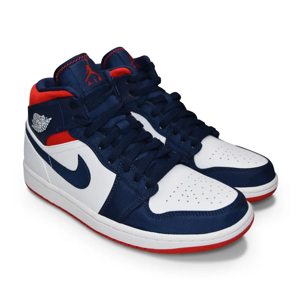 Juniors Nike Air Jordan 1 Mid (GS) "USA Olympic"  - BQ6931 104 - White University Red Full Length Air Channel
