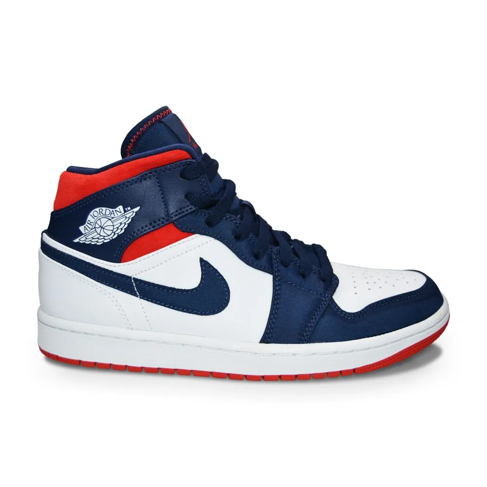 Juniors Nike Air Jordan 1 Mid (GS) "USA Olympic"  - BQ6931 104 - White University Red Performance Boost